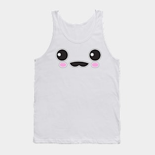 Kawaii moustache face Tank Top